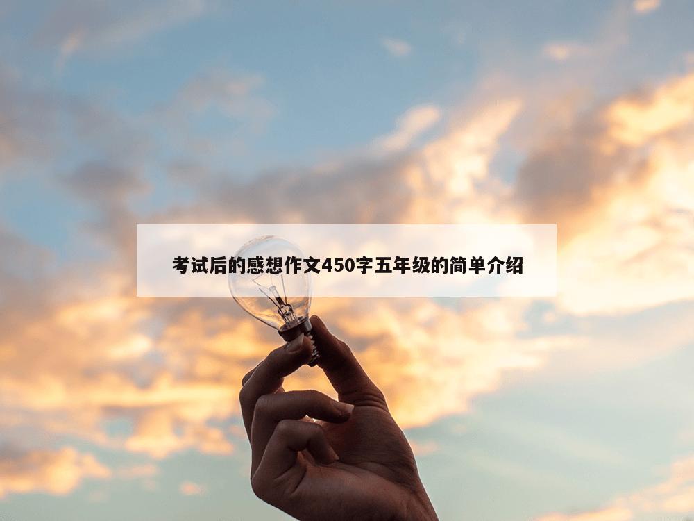 考试后的感想作文450字五年级的简单介绍